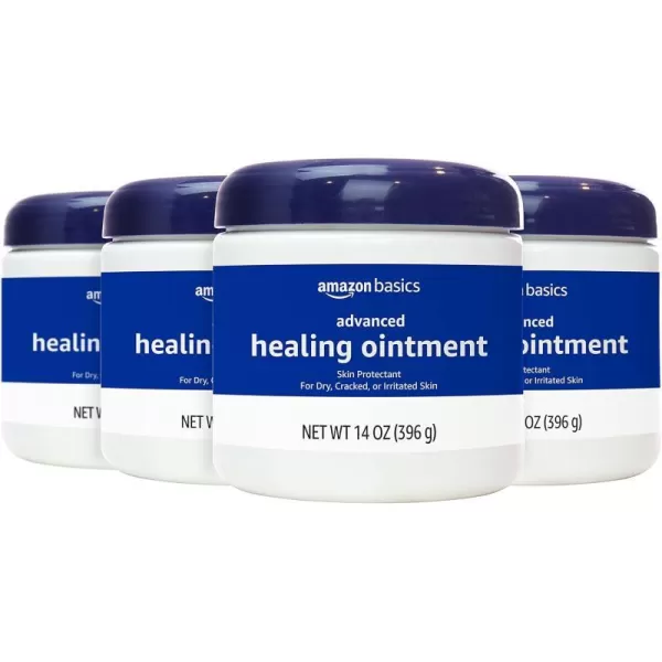 Amazon Basics Healing Ointment and Skin Protectant for Dry amp Cracked Skin Fragrance Free 14 Ounce 4Pack Previously Solimo14 Ounce Pack of 4