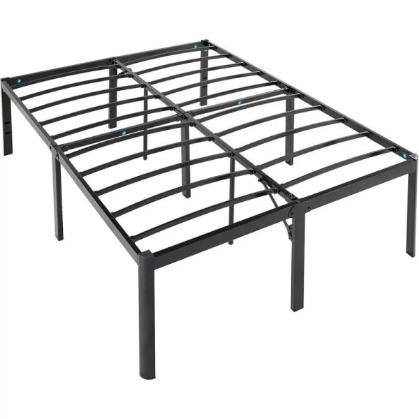 Amazon Basics Heavy Duty NonSlip Bed Frame with Steel Slats Easy Assembly 18 Inch Queen BlackFull 18u201CH