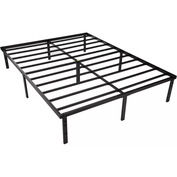 Amazon Basics Heavy Duty NonSlip Bed Frame with Steel Slats Easy Assembly 18 Inch Queen BlackQueen 14H