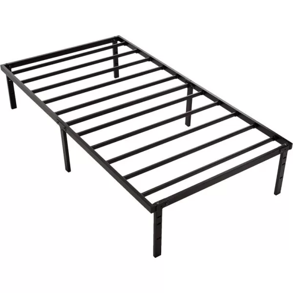 Amazon Basics Heavy Duty NonSlip Bed Frame with Steel Slats Easy Assembly 18 Inch Queen BlackTwin 14H