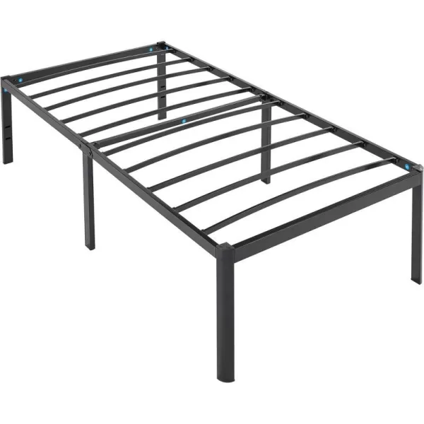 Amazon Basics Heavy Duty NonSlip Bed Frame with Steel Slats Easy Assembly 18 Inch Queen BlackTwin 18u201CH