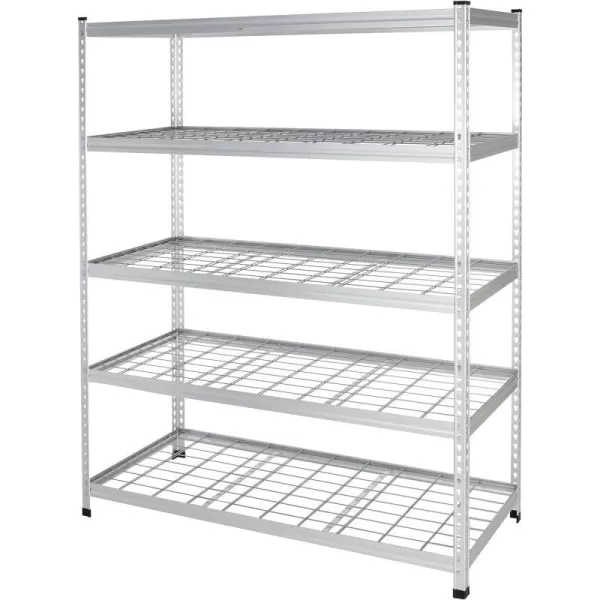 Amazon Basics Heavy Duty Storage Shelving Unit Double Post 5 Shelf HighGrade Aluminum Silver 60 x 24 x 78 InchDouble Post
