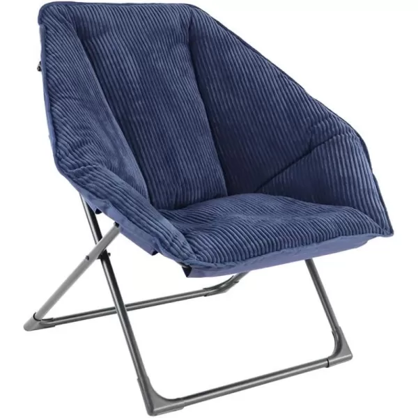 Amazon Basics Hexagon Shaped Chair with Foldable Metal Frame Tan 335D x 315W x 343HNavy Blue