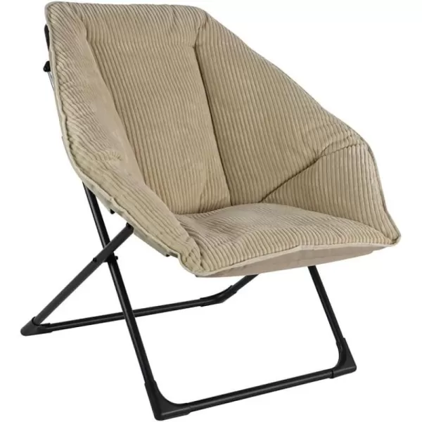 Amazon Basics Hexagon Shaped Chair with Foldable Metal Frame Tan 335D x 315W x 343HTan