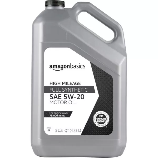 Amazon Basics High Mileage Motor Oil Full Synthetic SN Plus 5W20 5 QuartAmazon Basics High Mileage Motor Oil Full Synthetic SN Plus 5W20 5 Quart