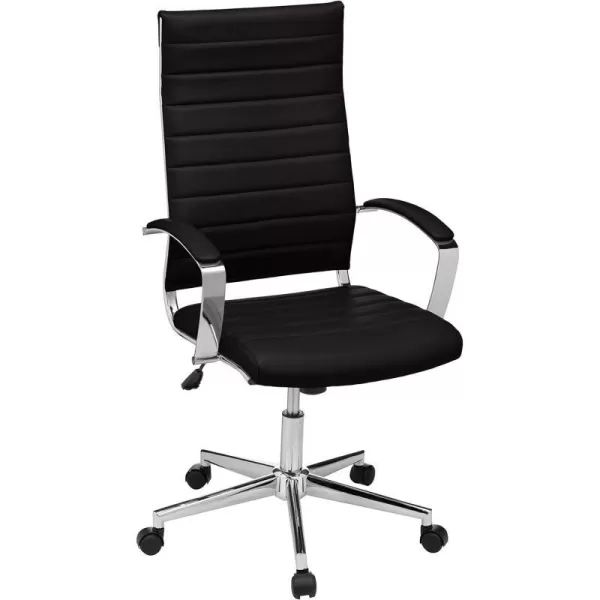Amazon Basics HighBack Executive Swivel Office Desk Chair with Ribbed Puresoft Upholstery Lumbar Support Modern Style 2325D x 2475W x 4525H Brick RedBlack