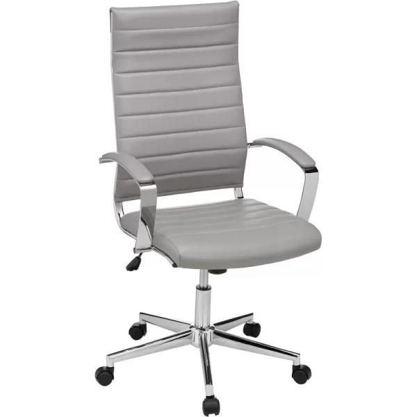 Amazon Basics HighBack Executive Swivel Office Desk Chair with Ribbed Puresoft Upholstery Lumbar Support Modern Style 2325D x 2475W x 4525H Brick RedGenerous Grey