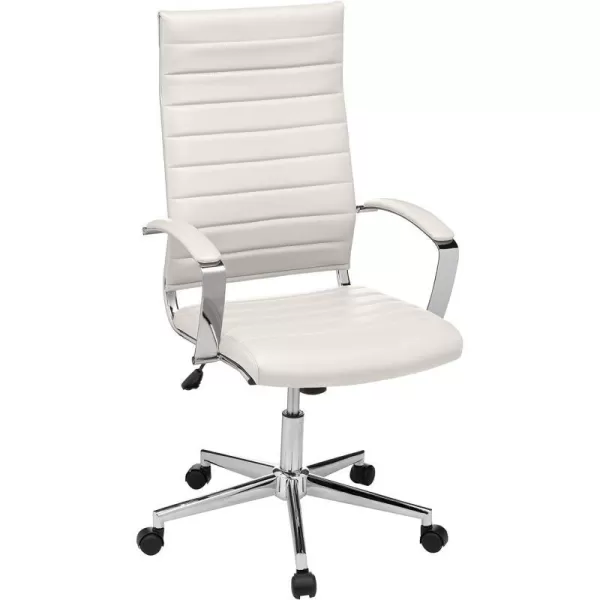 Amazon Basics HighBack Executive Swivel Office Desk Chair with Ribbed Puresoft Upholstery Lumbar Support Modern Style 2325D x 2475W x 4525H Brick RedStunning White