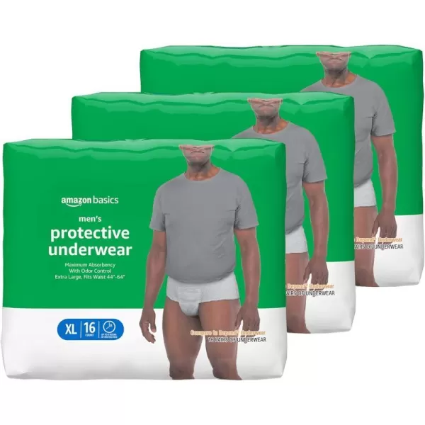 Amazon Basics Incontinence Underwear for Men Maximum Absorbency 2XLarge 14 Count Previously Solimo WhiteXLarge