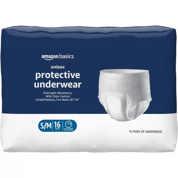 Amazon Basics Incontinence Underwear for Men and Women Overnight Absorbency Large 56 Count 4 Packs of 14 White Previously SolimoSmallMedium 16 Count