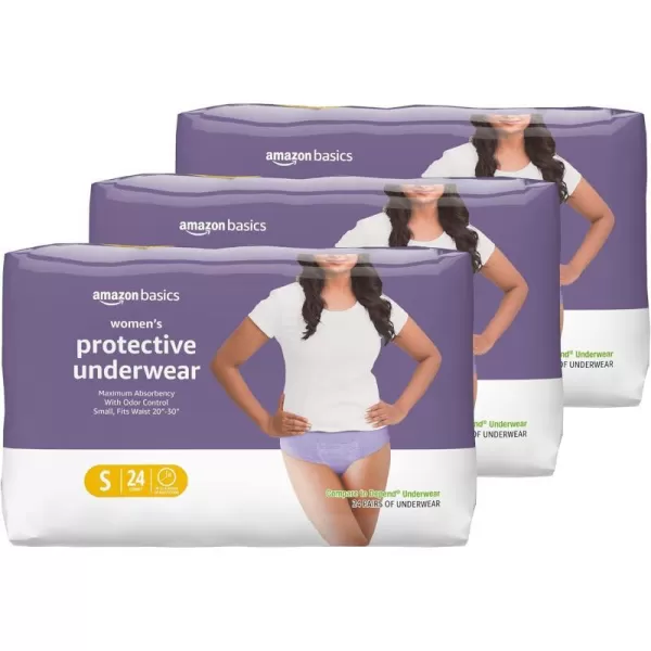 Amazon Basics Incontinence amp Postpartum Underwear for Women Maximum Absorbency Medium 60 Count  20 Count Pack of 3 Lavender Previously SolimoSmall 72 Count