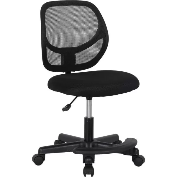 Amazon Basics Kids Adjustable Mesh LowBack Swivel Study Desk Chair with Footrest RedBlack
