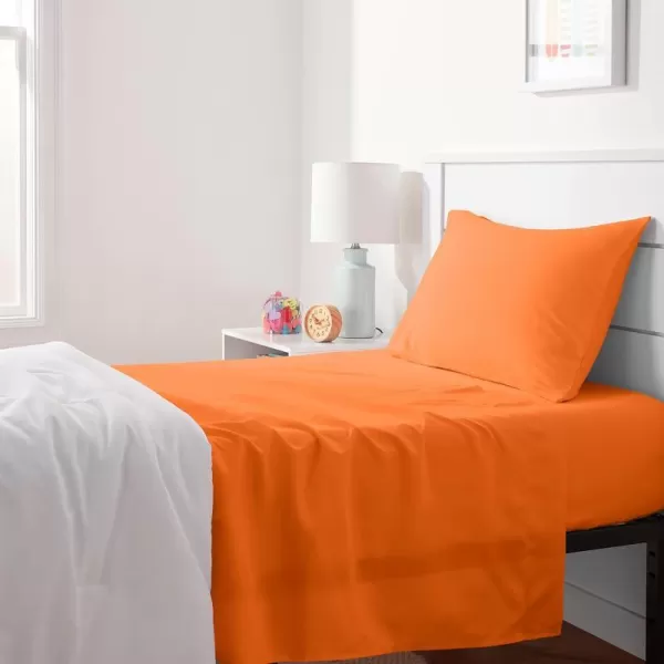 Bright Orange Twin Sheet Set