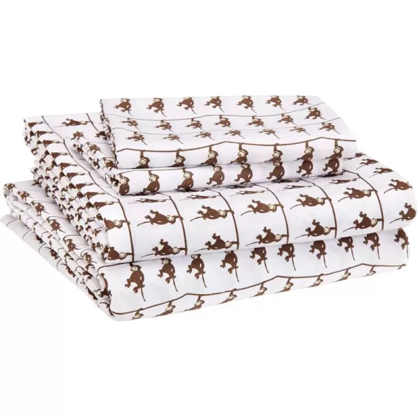 Brown Monkeys Full Sheet Set