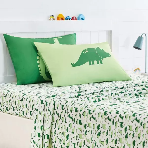 Green Dinosaurs Standard Pillowcases