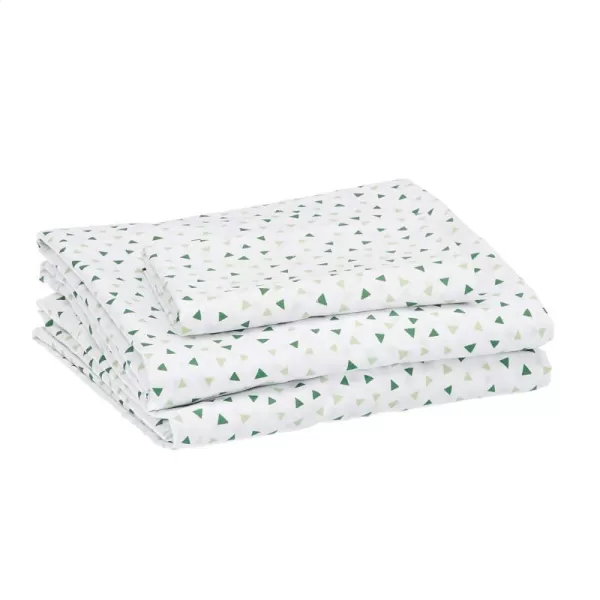 Green Triangles Twin Sheet Set