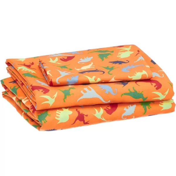 Orange Dinosaurs Twin Sheet Set