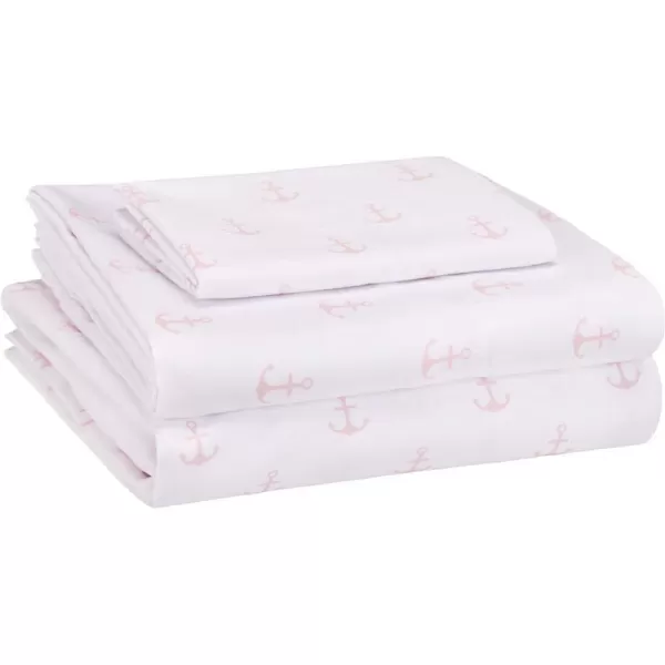 Pink Anchors Twin Sheet Set