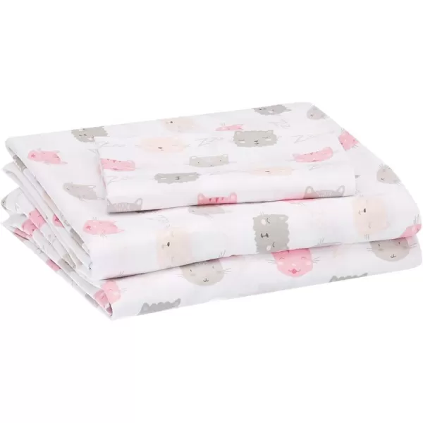 Pink Kitties Twin Sheet Set