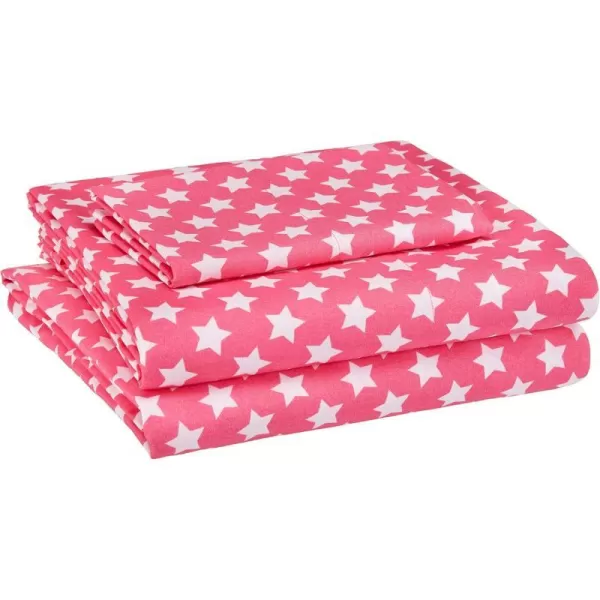 Pink Stars Twin Sheet Set