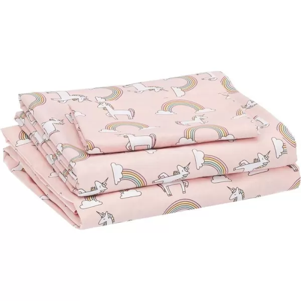 Pink Unicorns Twin Sheet Set