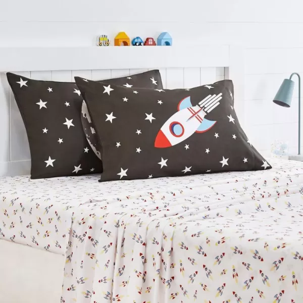 Space Grey Rockets Standard Pillowcases