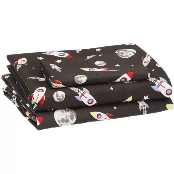 Space Grey Rockets Twin (Pack of 3) Sheet Set