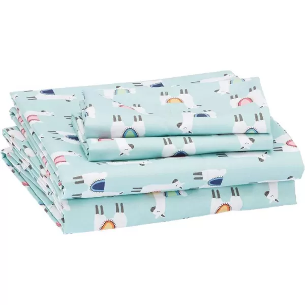 Teal Blue Llamas Full Sheet Set