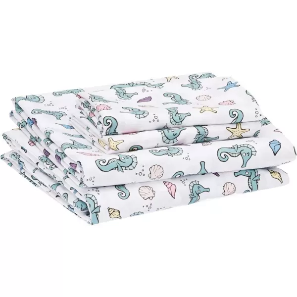 Teal Seahorses Full Sheet Set