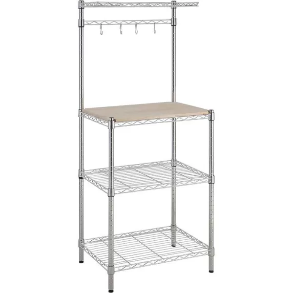 Amazon Basics Kitchen Storage Bakers Rack with Removable Top ChromeBeige 18D x 24 W x 59H18D x 24 W x 59H