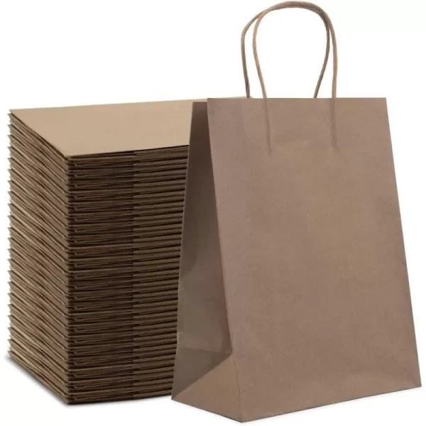 Amazon Basics Kraft Paper Gift Bags with Handles for Birthday 16x6x12 Brown 50 Pack100 Count Pack of 1 8 x 425 x 105 Brown