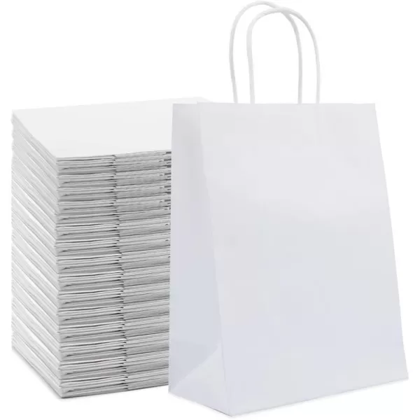 Amazon Basics Kraft Paper Gift Bags with Handles for Birthday 16x6x12 Brown 50 Pack100 Count Pack of 1 8 x 425 x 105 White