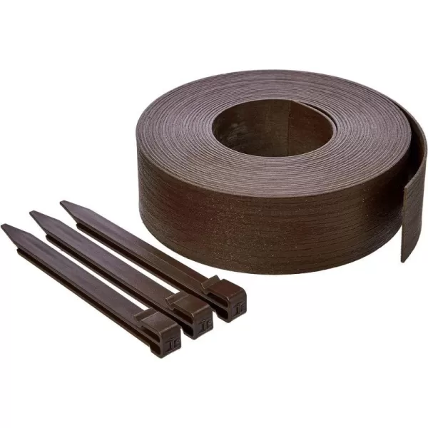 Amazon Basics Landscape Edging Coil with Stakes  5 Inch Brown3