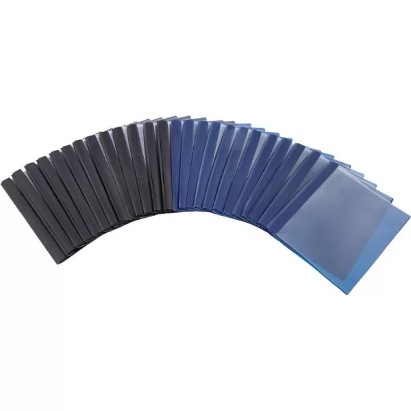 Amazon Basics Letter Size Clear Front Poly Report Cover with Metal Prong  25Pack Assorted Black and Navy25pack