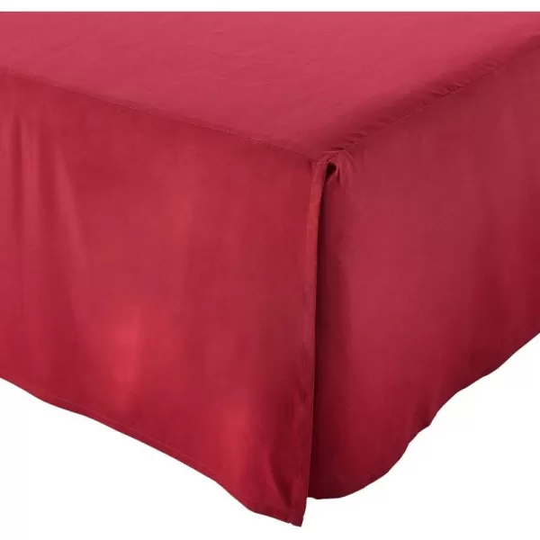 Amazon Basics Lightweight Pleated Bed Skirt Queen Dark GreyFull Burgundy