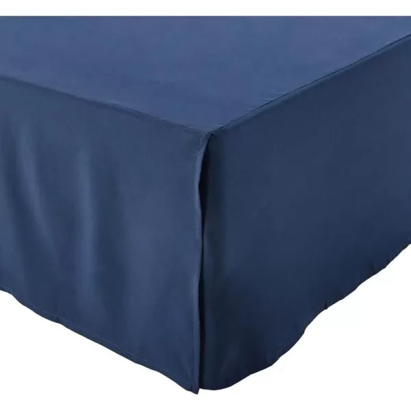 Amazon Basics Lightweight Pleated Bed Skirt Queen Dark GreyFull Navy Blue