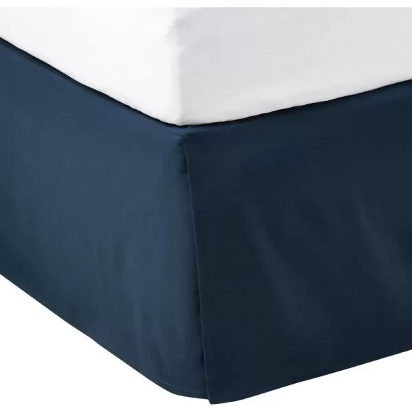 Amazon Basics Lightweight Pleated Bed Skirt Queen Dark GreyQueen Navy Blue