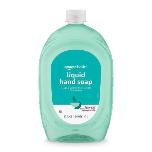 Amazon Basics Liquid Hand Soap Refill Mango amp Coconut Water Scent TriclosanFree 50 Fl Oz Pack of 2Mango and Coconut Water 50 Fl Oz Pack of 1