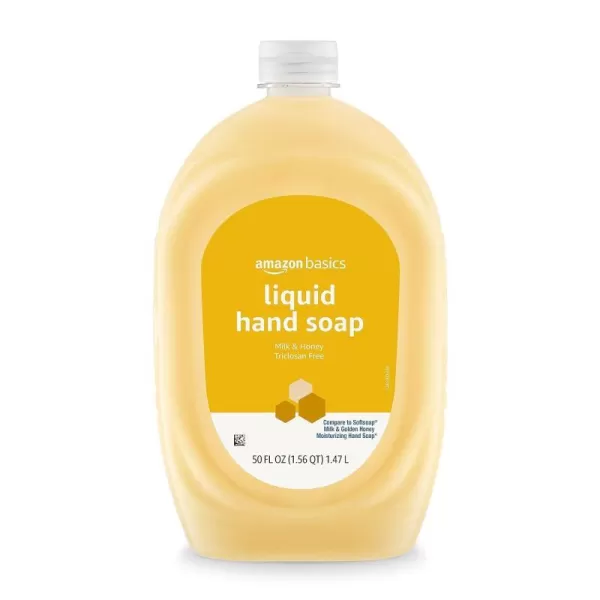 Amazon Basics Liquid Hand Soap Refill Milk and Honey Scent Triclosanfree 50 Fluid Ounces Pack of 1Milk amp Honey 50 Fl Oz Pack of 1