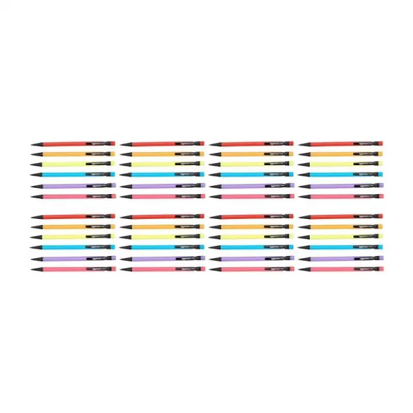 Amazon Basics Mechanical Pencils Medium Point 07 mm  48Pack Multicolor48 Count Pack of 1