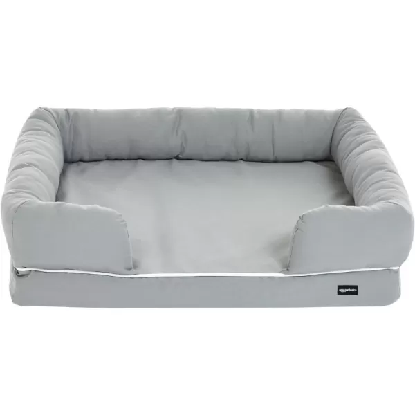 Amazon Basics Memory Foam Bolster Dog Bed Medium 36 x 29 Inches Grey360L x 280W x 90Th