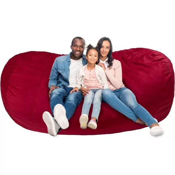 Amazon Basics Memory Foam Filled Bean Bag Chair with Microfiber Cover 5 ft Blue Solid7 ft Red