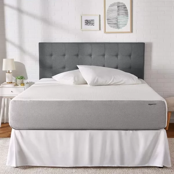 Amazon Basics Memory Foam Mattress Medium Firm Twin WhiteGrey 10 InchesCalifornia King 12inch PlushFeel