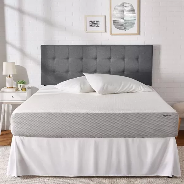 Amazon Basics Memory Foam Mattress Medium Firm Twin WhiteGrey 10 InchesFull 10inch PlushFeel