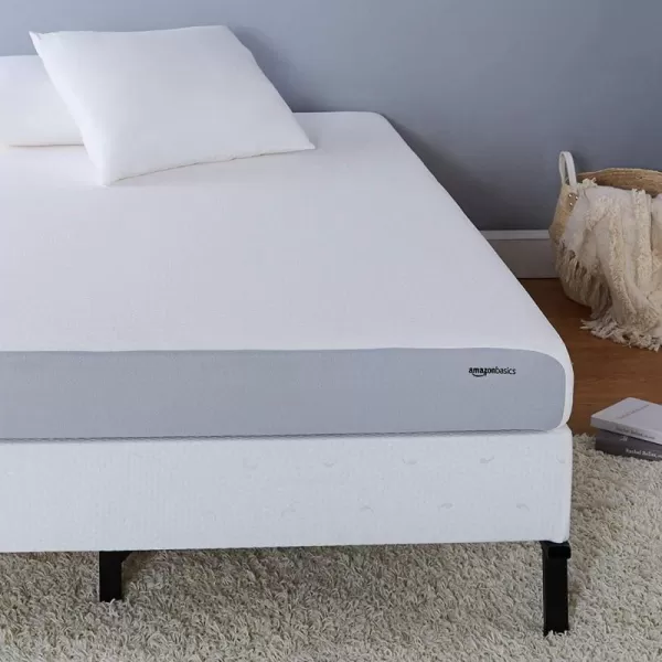Amazon Basics Memory Foam Mattress Medium Firm Twin WhiteGrey 10 InchesFull 6inch PlushFeel