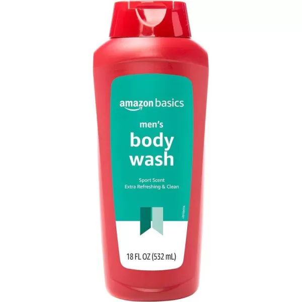 Amazon Basics Mens Body Wash Sport Scent 18 Fluid Ounces 6Pack Previously Solimo18 Fl Oz Pack of 1