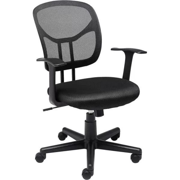 Amazon Basics Mesh MidBack AdjustableHeight 360Degree Swivel Office Desk Chair with Armrests BlackAmazon Basics Mesh MidBack AdjustableHeight 360Degree Swivel Office Desk Chair with Armrests Black