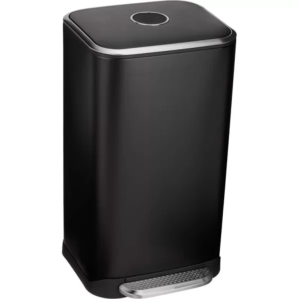 Amazon Basics Metal Rectangular Trash Can With Liner and SoftClose Foot Pedal 32 Liter  85 Gallon BlackAmazon Basics Metal Rectangular Trash Can With Liner and SoftClose Foot Pedal 32 Liter  85 Gallon Black