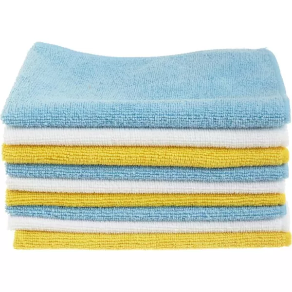 Amazon Basics Microfiber Cleaning Cloths NonAbrasive Reusable and Washable  Pack of 48 12 x16Inch Blue White and YellowBlueWhiteYellow Pack of 36