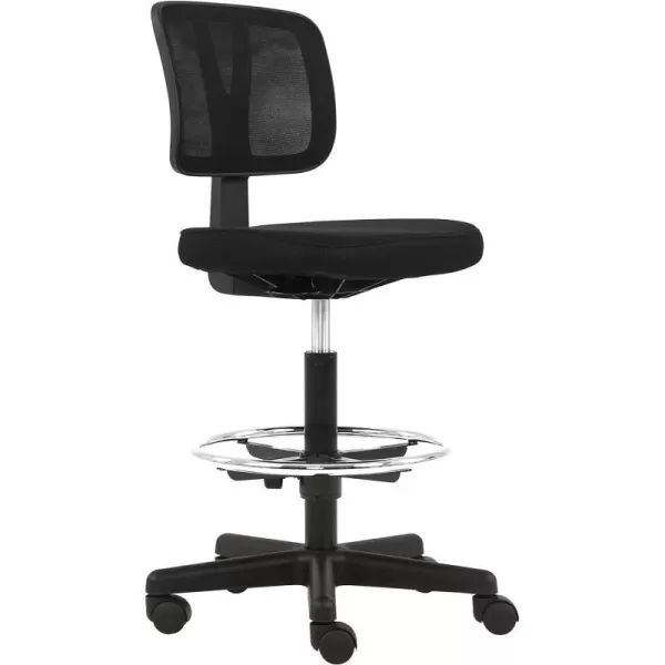 Amazon Basics Midback Mesh Office Drafting Chair Stool with Adjustable Footrest BlackNo Arms
